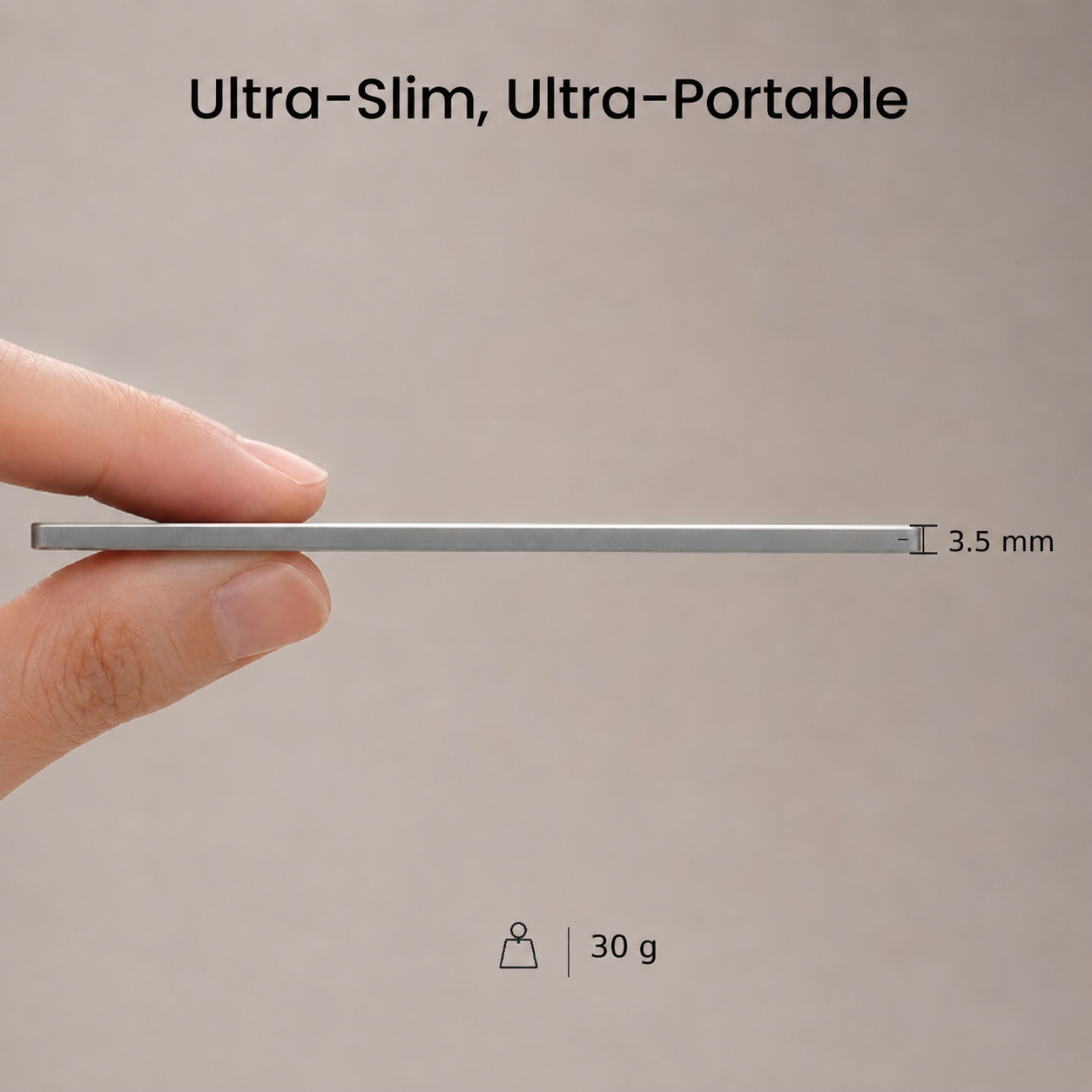 Hand holding a ultra-slim device