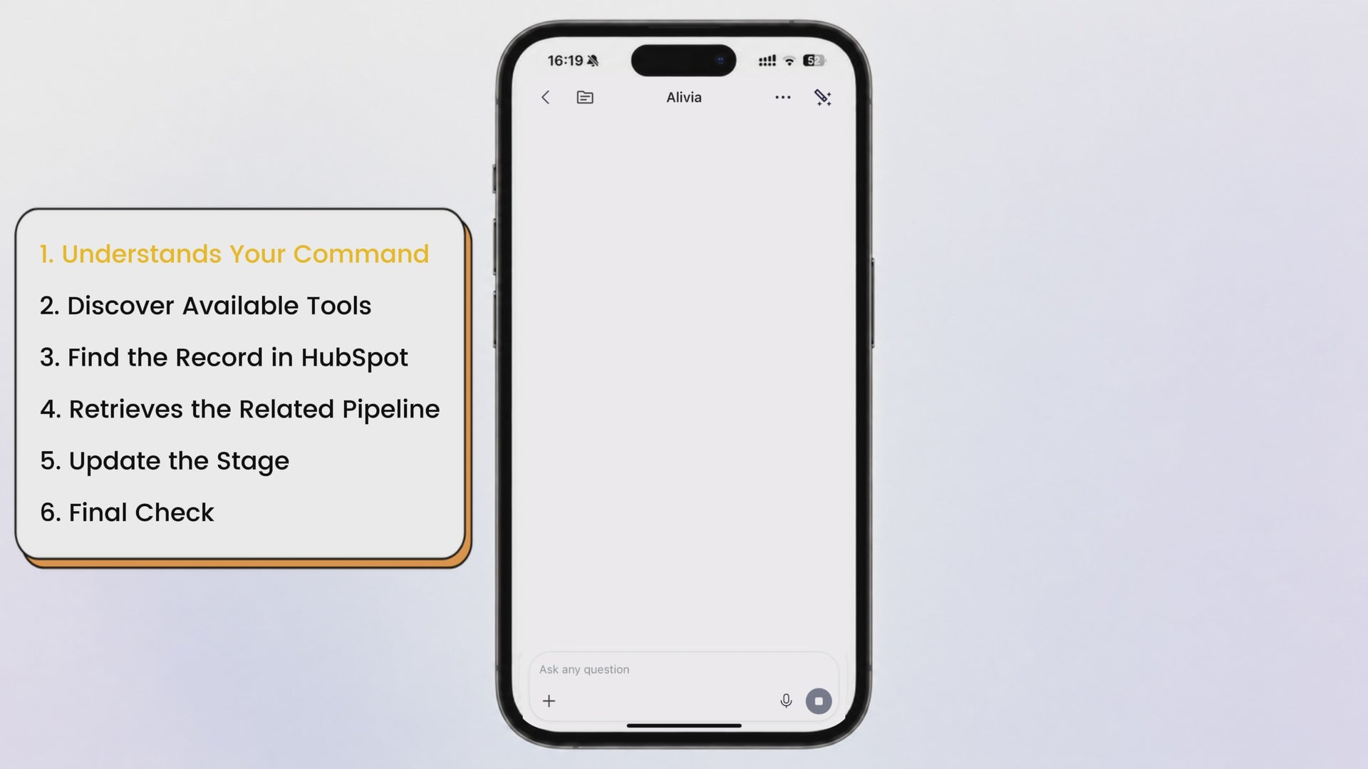 Echo's built-in Agent Alivia reasoning through a task